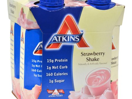 Atkins Advantage Rtd Shake Strawberry - 11 Fl Oz Each - Pack Of 4 For Sale