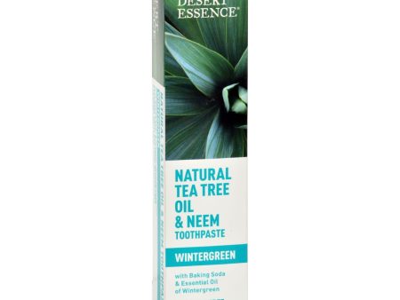 Desert Essence Natural Tea Tree Oil And Neem Toothpaste Wintergreen - 6.25 Oz Fashion