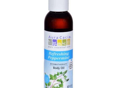 Aura Cacia Aromatherapy Bath Body And Massage Oil Peppermint Harvest - 4 Fl Oz Online Hot Sale