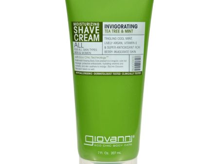 Giovanni Moisturizing Shave Cream All Skin Types Men And Women Refreshing Invigorating Tea Tree And Mint - 7 Fl Oz on Sale