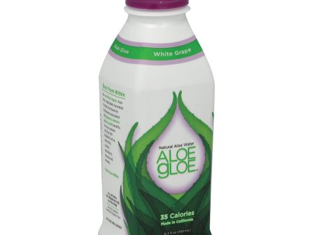 Aloe Gloe White Grape Organic Aloe Water - Case Of 12 - 15.2 Fl Oz. Online now