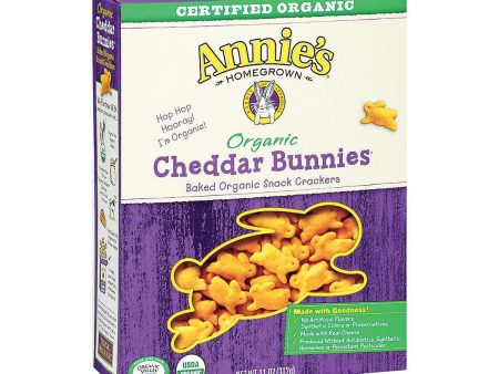 Annie s Homegrown Organic Cheddar Bunnies Baked Snack Crackers - Case Of 12 - 11 Oz. Online