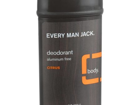 Every Man Jack Body Deodorant - Citrus - Aluminum Free - 3 Oz Fashion