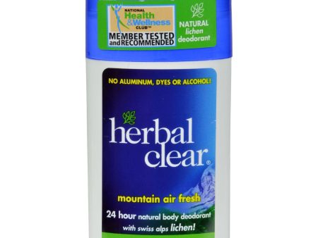 Herbal Clear Deodorant - Stick - Mountain Air Fresh - 1.8 Oz Supply