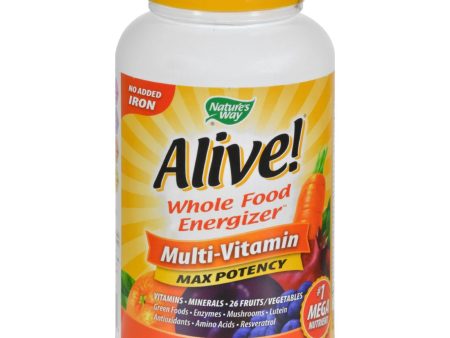 Nature s Way Alive Multi-vitamin No Iron Added - 180 Tablets Fashion